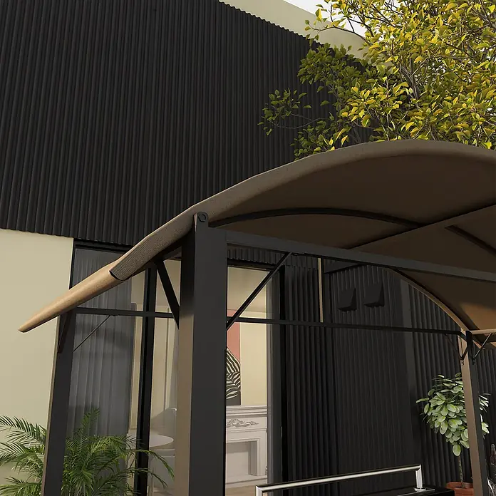 Outsunny Grillpavillon - Farbe Gestell: Schwarz, Metall