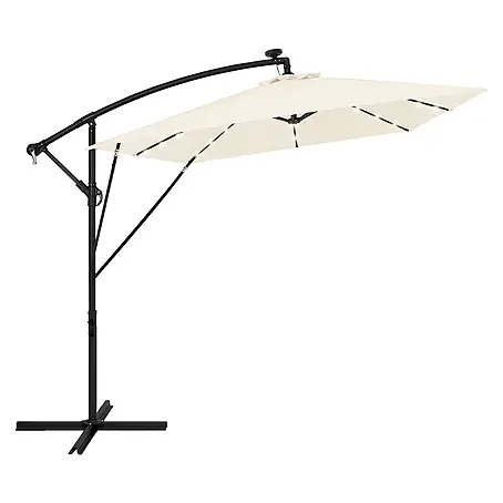 ML-Design  Ampelschirm rund Gartenschirm UV50+ Sonnenschutz wasserabweisend 360° drehbar & neigbar