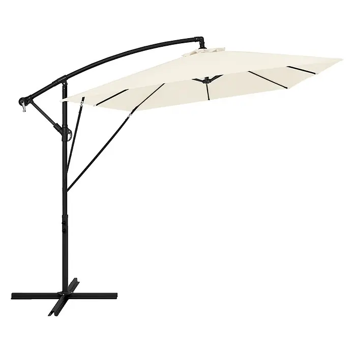 ML-Design Ampelschirm rund - Beige, Durchmesser Bespannung: 330 cm