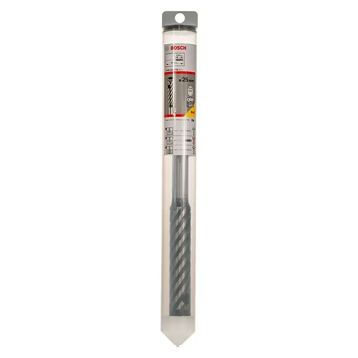 Bosch Metallbohrer Rebar Cut - 1 Stk., Durchmesser Bohrer: 25 mm - Bosch Hammerbohrer in transparenter Verpackung. Der Bohrer ist spiralförmig und für den Einsatz in Stein und Beton geeignet.