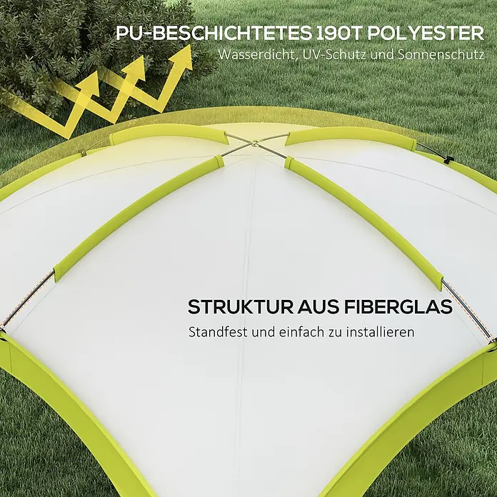 Outsunny Steckpavillon mit Tragetasche - Farbe Dach: Weiß, Hellgrün