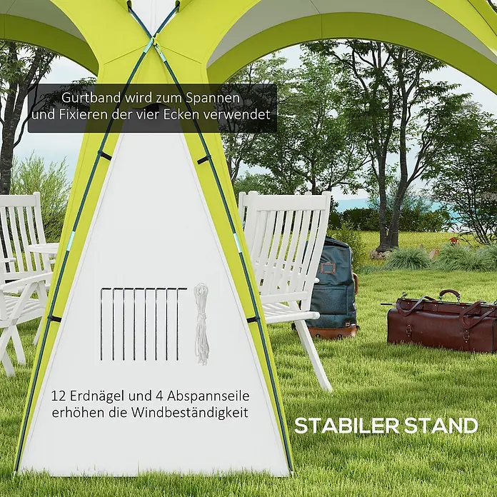 Outsunny Steckpavillon mit Tragetasche - Farbe Dach: Weiß, Hellgrün