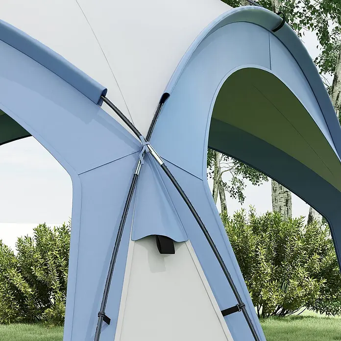 Outsunny Steckpavillon mit Tragetasche - B x T: 3,5 m x 350 cm, Farbe Dach: Weiß, Hellblau