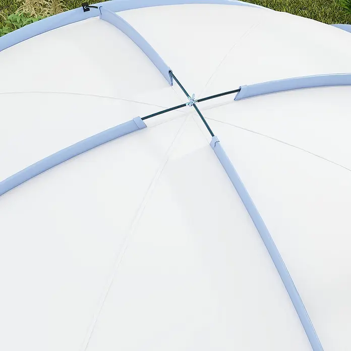 Outsunny Steckpavillon mit Tragetasche - B x T: 3,5 m x 350 cm, Farbe Dach: Weiß, Hellblau