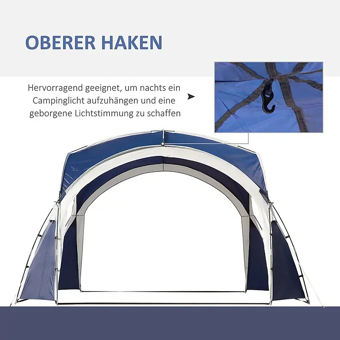 Outsunny Steckpavillon mit Tragetasche - B x T: 350 x 350 cm, Farbe Dach: Blau