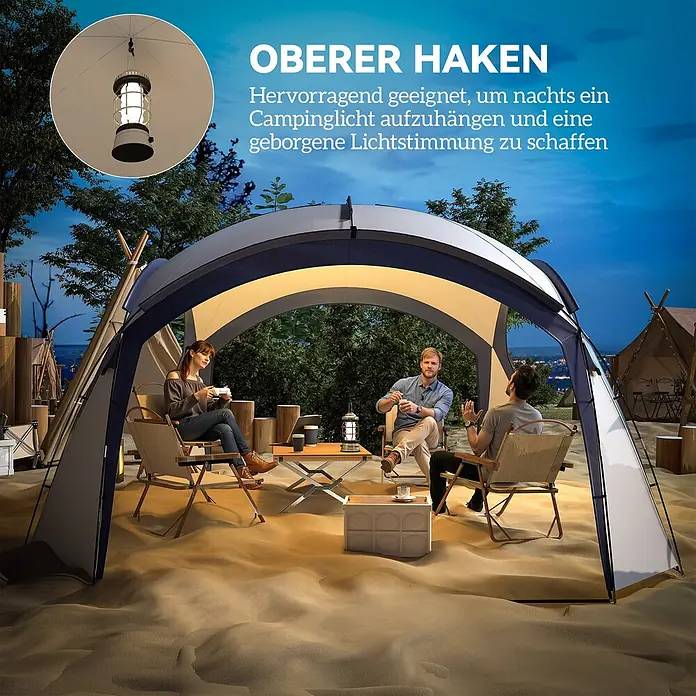 Outsunny Steckpavillon - B x T: 350 x 350 cm, Farbe Dach: Cremeweiß