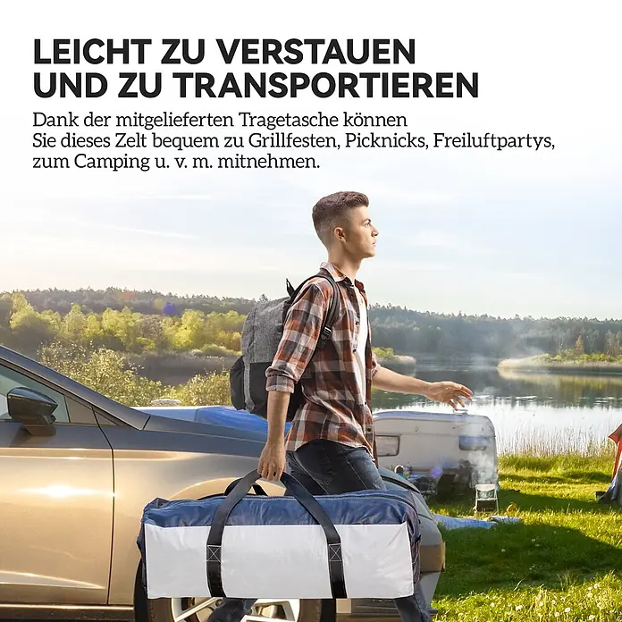 Outsunny Steckpavillon - B x T: 350 x 350 cm, Farbe Dach: Cremeweiß