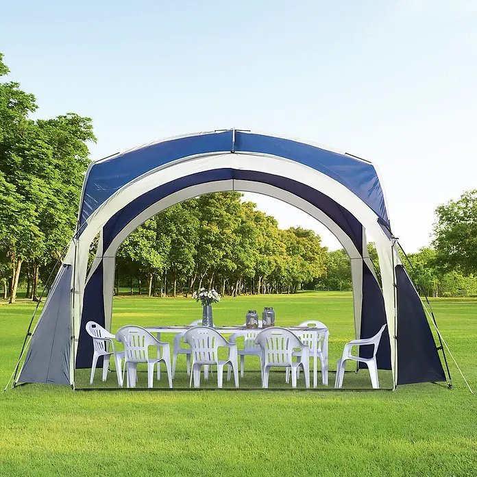Outsunny Steckpavillon mit Tragetasche - B x T: 350 x 350 cm, Farbe Dach: Blau