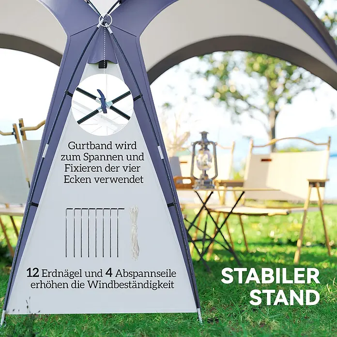 Outsunny Steckpavillon - B x T: 350 x 350 cm, Farbe Dach: Cremeweiß