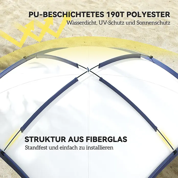 Outsunny Steckpavillon - B x T: 350 x 350 cm, Farbe Dach: Cremeweiß