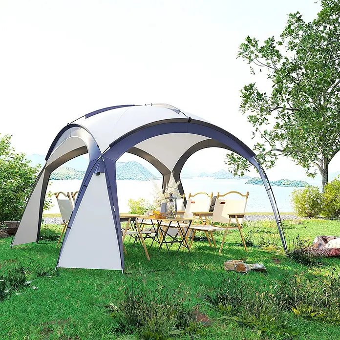 Outsunny Steckpavillon - B x T: 350 x 350 cm, Farbe Dach: Cremeweiß