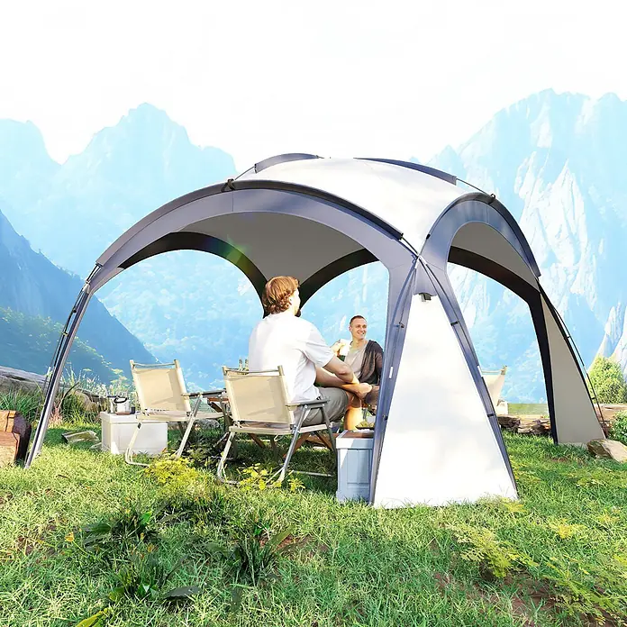 Outsunny Steckpavillon - B x T: 350 x 350 cm, Farbe Dach: Cremeweiß