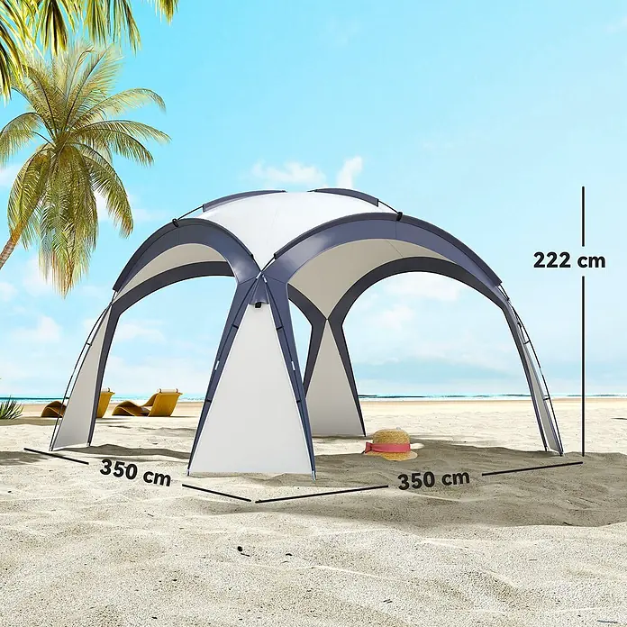 Outsunny Steckpavillon - B x T: 350 x 350 cm, Farbe Dach: Cremeweiß