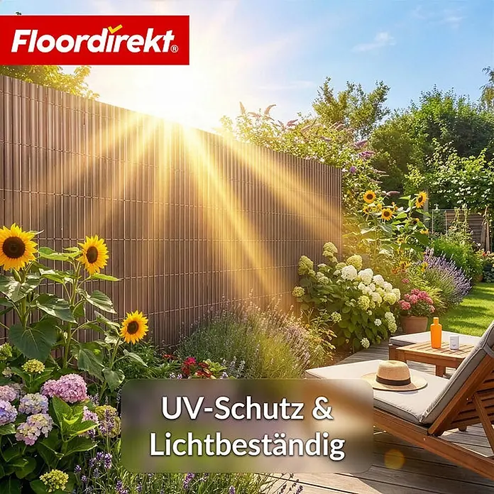 Floordirekt Sichtschutzelement PVC Braun - 100 x 300 cm - Kunststoff, Braun