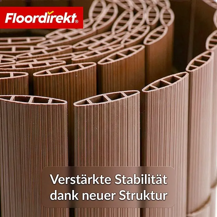 Floordirekt Sichtschutzelement PVC Braun - 100 x 300 cm - Kunststoff, Braun