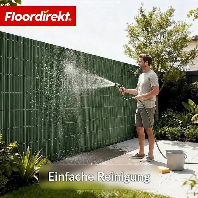 Floordirekt Sichtschutzelement PVC Grün - 150 x 500 cm - Kunststoff, Grün