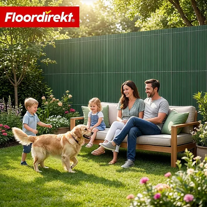 Floordirekt Sichtschutzelement PVC Grün - 150 x 500 cm - Kunststoff, Grün