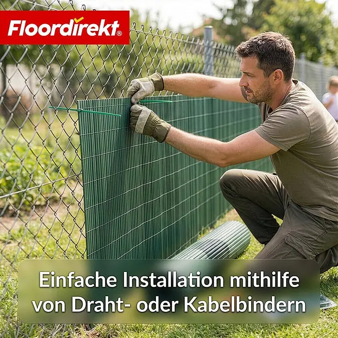 Floordirekt Sichtschutzelement PVC Grün - 150 x 500 cm - Kunststoff, Grün