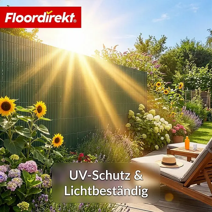 Floordirekt Sichtschutzelement PVC Grün - 150 x 500 cm - Kunststoff, Grün