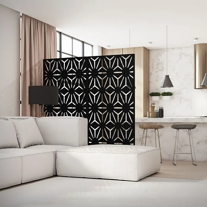 ML-Design Sichtschutzelement Torino - Stahl, Schwarz