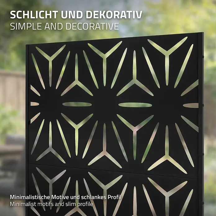 ML-Design Sichtschutzelement Torino - Stahl, Schwarz
