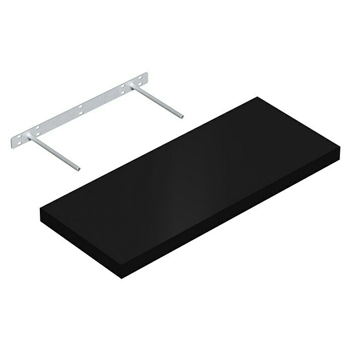 Regalux Wandboard XL4 (24 x 60 x 3,8 cm, Schwarz, Belastbarkeit: 12 kg)