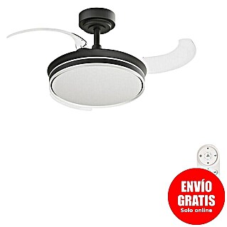 Arte confort Ventilador de techo Tivar S (Negro, 91 cm, 30 W, Blanco cálido)
