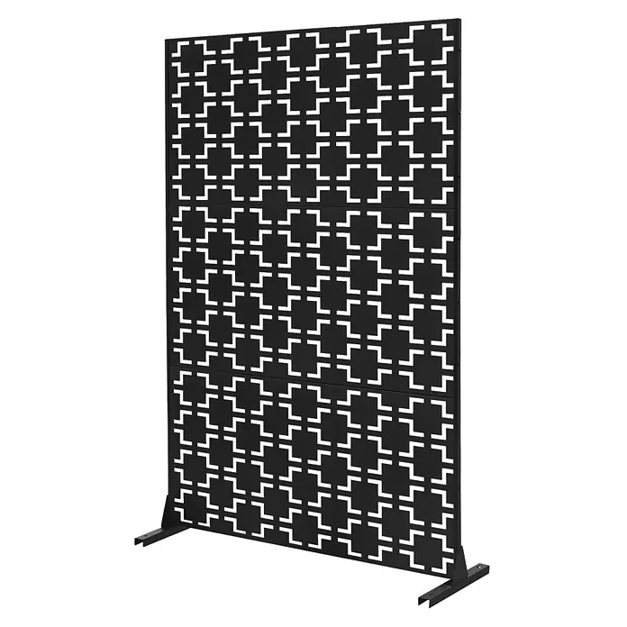 ML-Design Sichtschutzelement Milano - B x H: 120 x 183 cm, Stahl, Schwarz