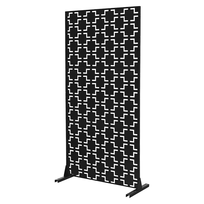ML-Design Sichtschutzelement Milano - Stahl, Schwarz