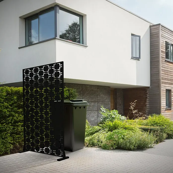 ML-Design Sichtschutzelement Milano - Stahl, Schwarz