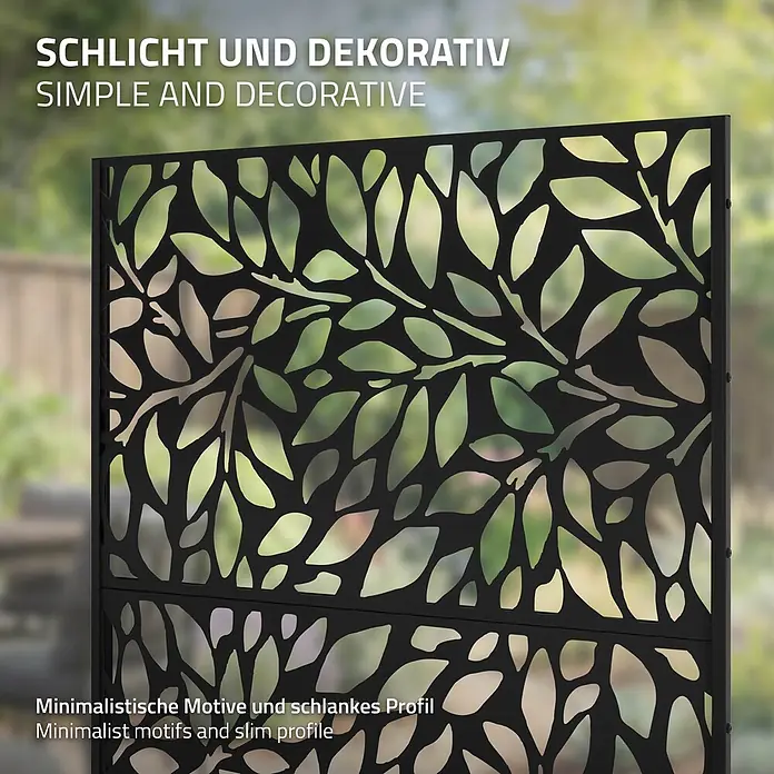 ML-Design Sichtschutzelement Firenze - Stahl, Schwarz