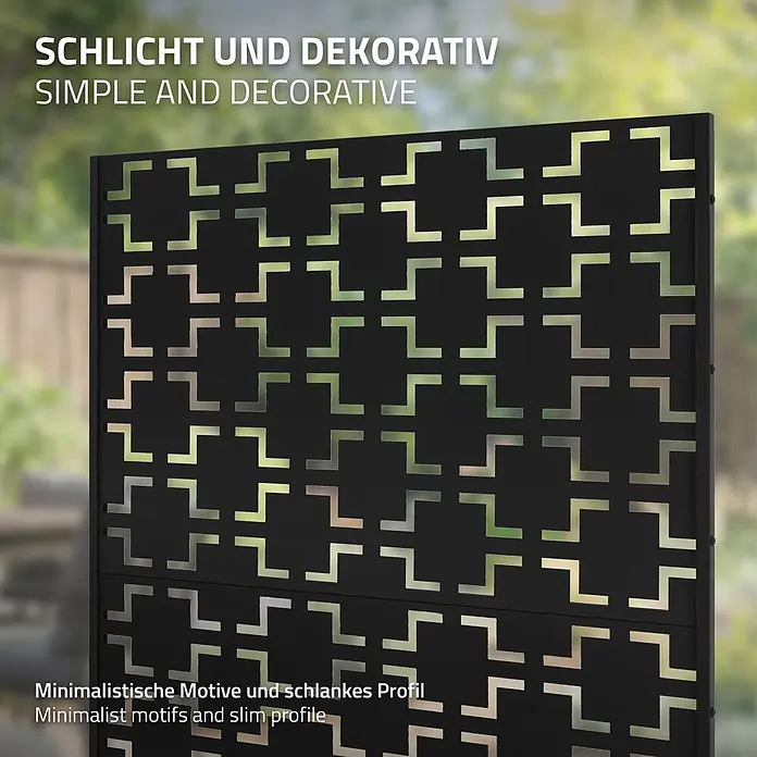 ML-Design Sichtschutzelement Milano - Stahl, Schwarz