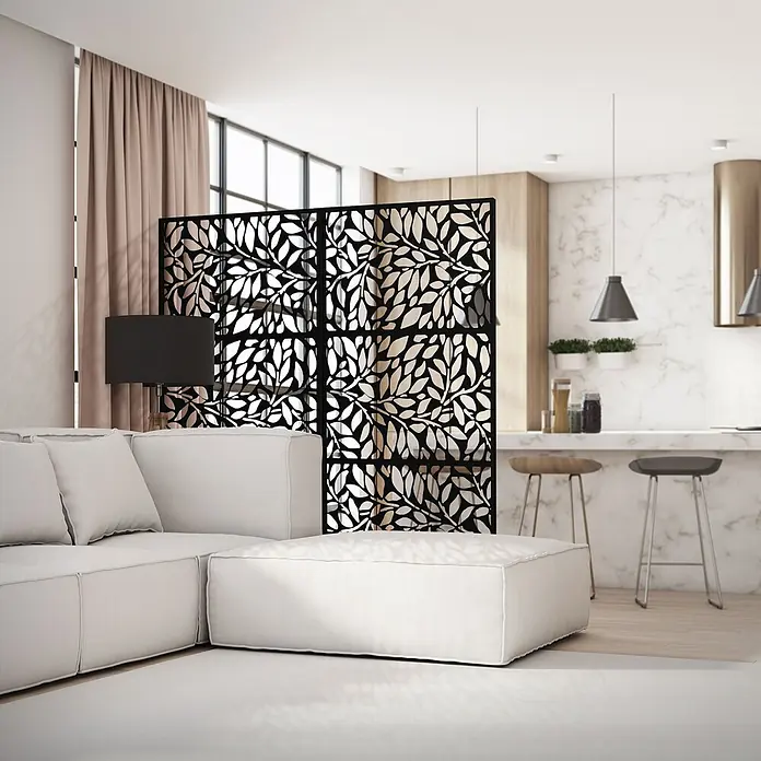 ML-Design Sichtschutzelement Firenze - Stahl, Schwarz