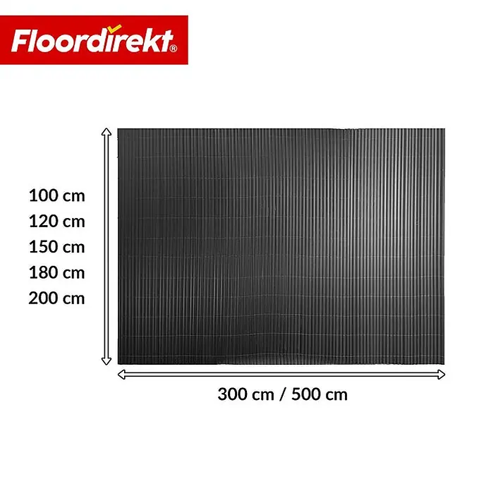 Floordirekt Sichtschutzelement PVC Grau - 180 x 300 cm - Kunststoff, Grau