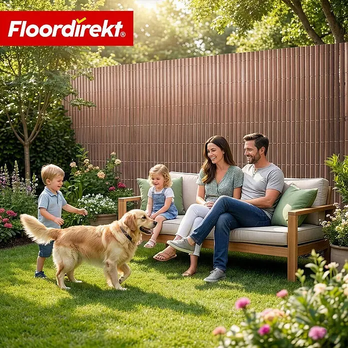 Floordirekt Sichtschutzelement PVC Braun - 180 x 300 cm - Kunststoff, Braun