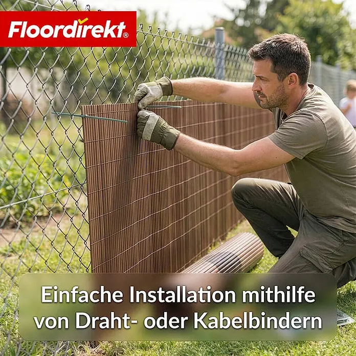 Floordirekt Sichtschutzelement PVC Braun - 180 x 300 cm - Kunststoff, Braun