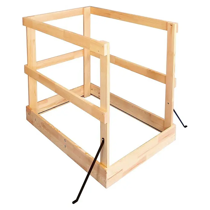 Star Stairs Lukenschutzgeländer - Passend für: Star Stairs Bodentreppen ≤ 130 x 70 cm - Holzrahmenkonstruktion, ideal für verschiedene Bauprojekte. Stabile Bauweise für sicheren Halt und vielfältige Einsatzmöglichkeiten.