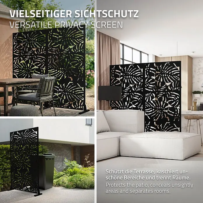 ML-Design Sichtschutzelement Roma - Stahl, Schwarz