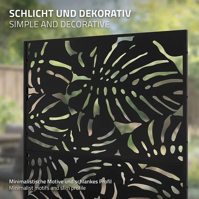 ML-Design Sichtschutzelement Roma - Stahl, Schwarz