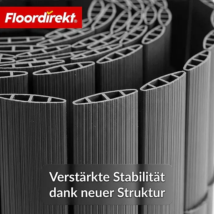 Floordirekt Sichtschutzelement PVC Grau - 100 x 500 cm - Kunststoff, Grau