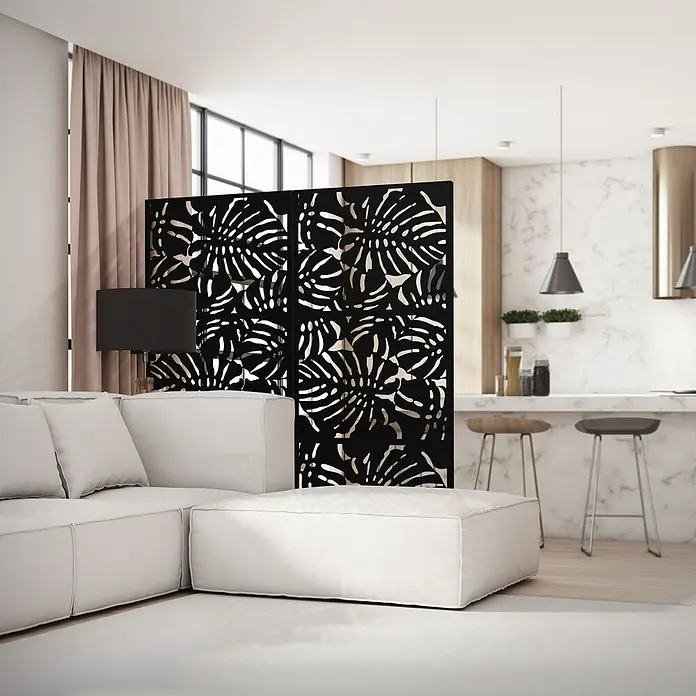 ML-Design Sichtschutzelement Roma - Stahl, Schwarz