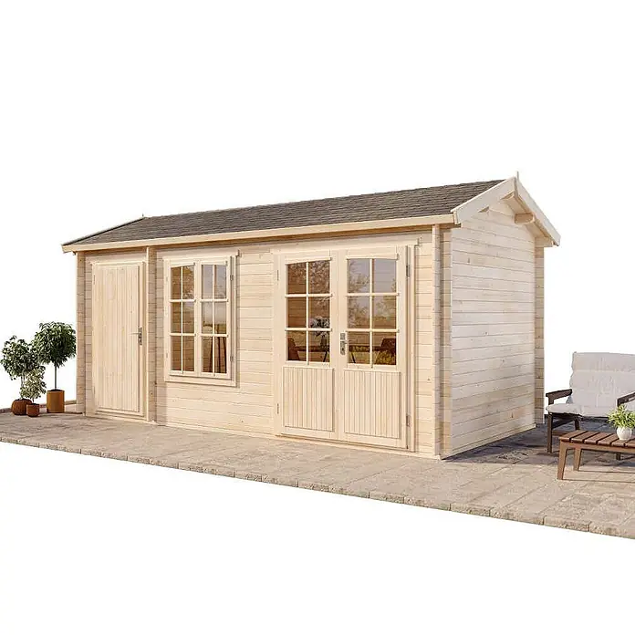 Alpholz Gartenhaus Bolton XL - Außenmaß inkl. Dachüberstand (B x T): 540 x 280 cm, Holz, Naturbelassen