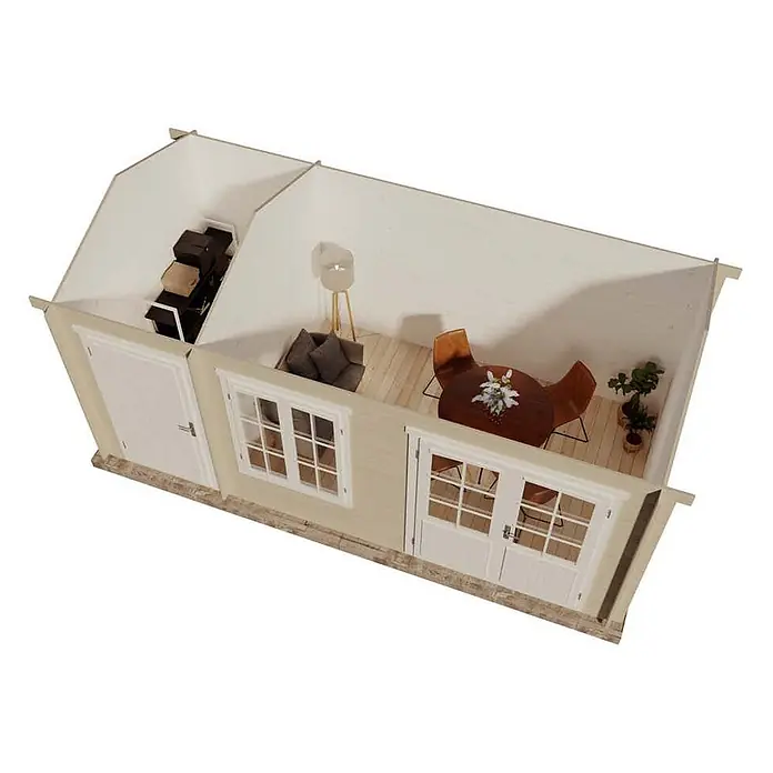 Alpholz Gartenhaus Bolton XL - Außenmaß inkl. Dachüberstand (B x T): 540 x 280 cm, Holz, Naturbelassen