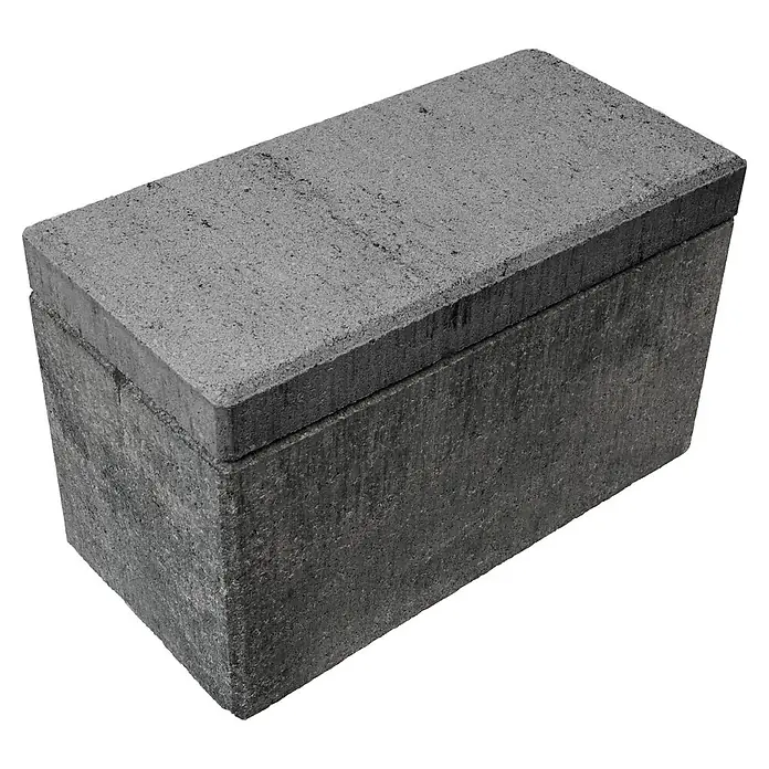 Diephaus Mauerabdeckplatte Lima - 40 x 20 x 4 cm, Graphit, Beton - Rechteckiger, texturierter grauer Betonstein zum Bauen oder Pflastern.
