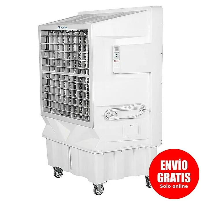 Purline Rafy Climatizador evaporativo 350 - 750 W, Potencia de aire: 22.000 m³/h, Blanco, Altura: 170 cm - Enfriador de aire evaporativo Purlin blanco con ruedas y panel de control lateral.