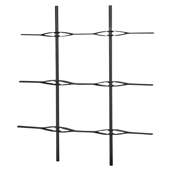 Lechuza Rankgitter Trio 30 - Passend für: Lechuza Cottage Pflanzgefäß Trio 30 - Das Bild zeigt eine schwarze, metallische Pflanzenstütze mit horizontalen Sprossen zur Unterstützung des Pflanzenwachstums.