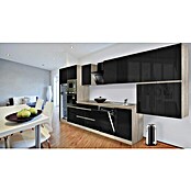 Respekta Premium Composición de cocina (Ancho: 445 cm, Con dispositivos eléctricos, Gris de alto brillo)