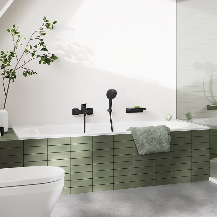 Grohe QuickFix Douchekophouder Vitalio (Ø x l: 40 x 61 mm, Mat zwart, Kunststof) | BAUHAUS