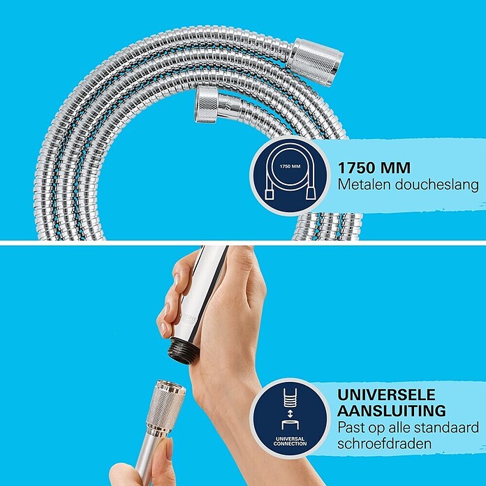Grohe Metalen doucheslang Vitalio Flex (Lengte: 175 cm, Metaal, Chroom) | BAUHAUS