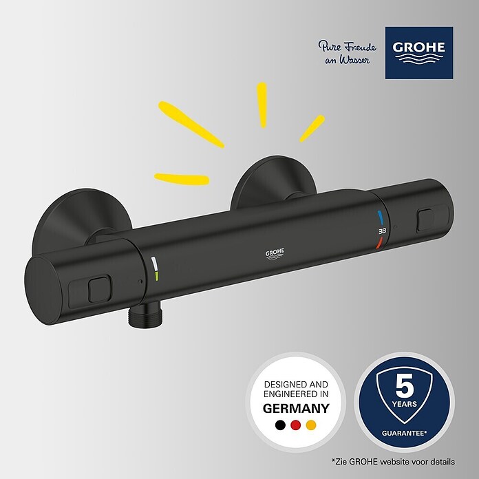 Grohe Start Douchethermostaat Precision (Mat, Zwart) | BAUHAUS